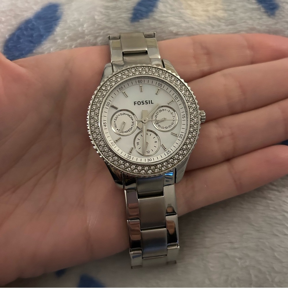 Fossil Women's Silver and White Watch